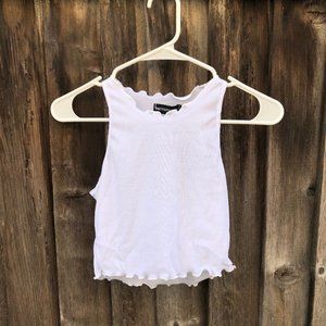 Prettylittlething Cropped White Tank: Brand New